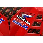 Radiator Shrouds tank plastic guards Honda ATC250R 1985 1986 RED + sticker kit4