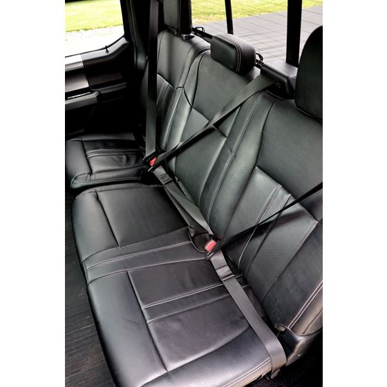2015-20 Ford F-150 XLT SuperCrew Black Leather Seat Covers Factory Style Upgrade100