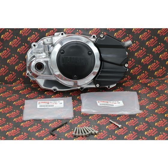 NEW POLISHED Banshee clutch engine cover OEM FACTORY + OEM inserts + bolt kit4