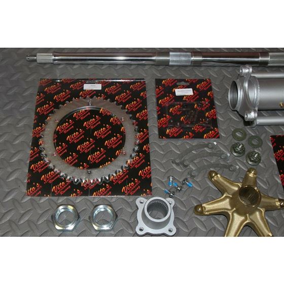 New 2" Banshee Rear Setup Axle Carrier Rotor Hubs Sprocket 38 Tooth CHROME